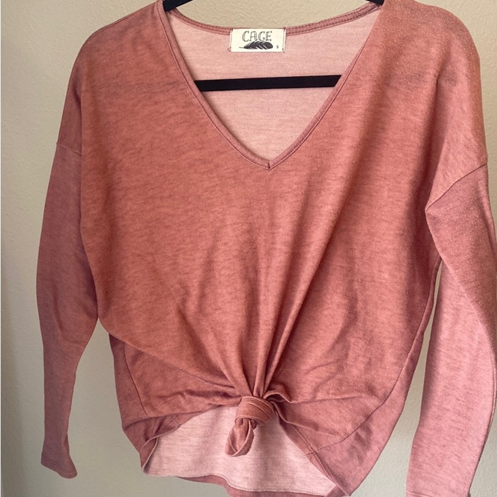 Terracotta Colored Knotted Sweater